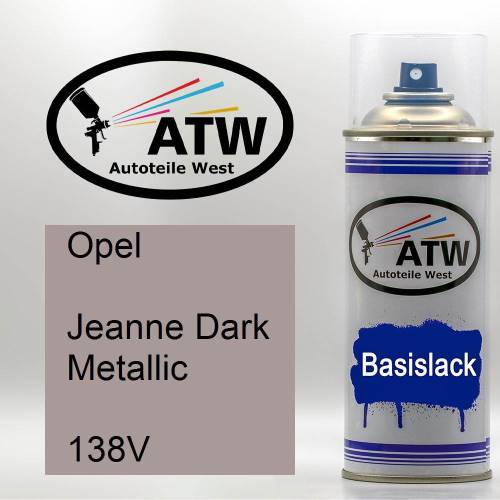 Opel, Jeanne Dark Metallic, 138V: 400ml Sprühdose, von ATW Autoteile West.